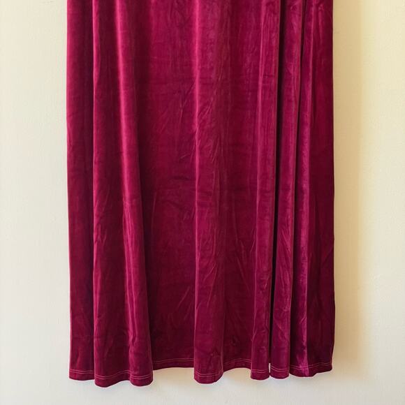 Vintage M wine red maxi skirt velvet metallic sheen classic pink BRATZ - Picture 7 of 7